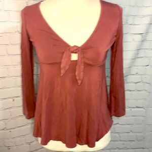 American Eagle Soft Sexy Blush Pink Tie Top - XS